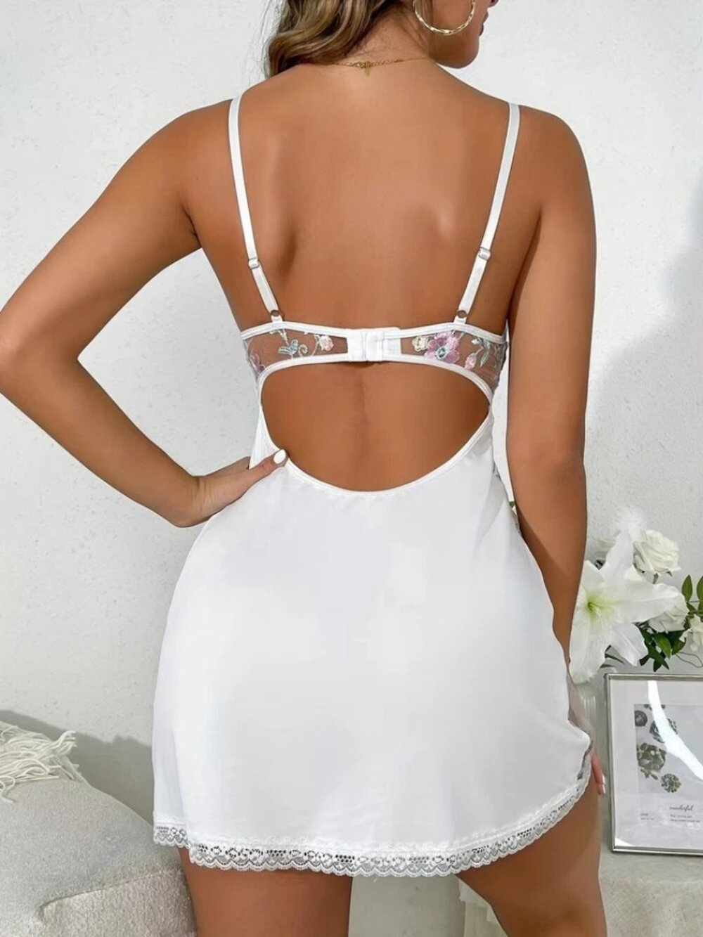 Sexy Women's Lingerie Silk Lace Underwear Sleepwear Night Dress Babydoll Pajamas - Picture 4 of 8